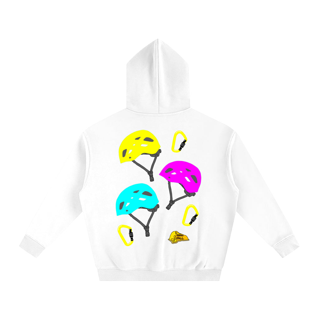 Helmet and carabiner hoodie